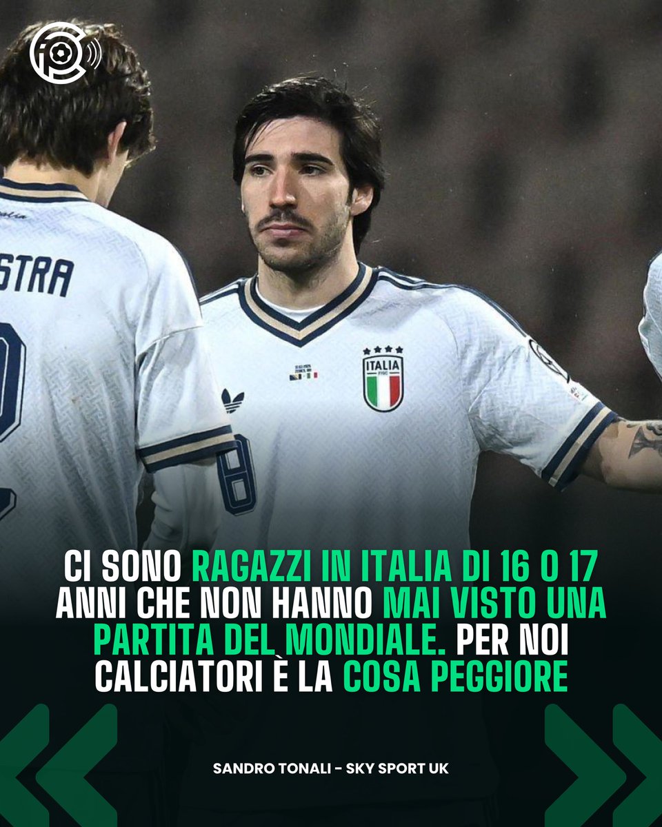 CalcioPillole's tweet image. 🎤 Sandro Tonali in un’intervista a Sky Sport Uk si è soffermato sulla delusione della mancata qualificazione dell’Italia al Mondiale 

#CalcioinPillole #Tonali #Italia #Newcastle