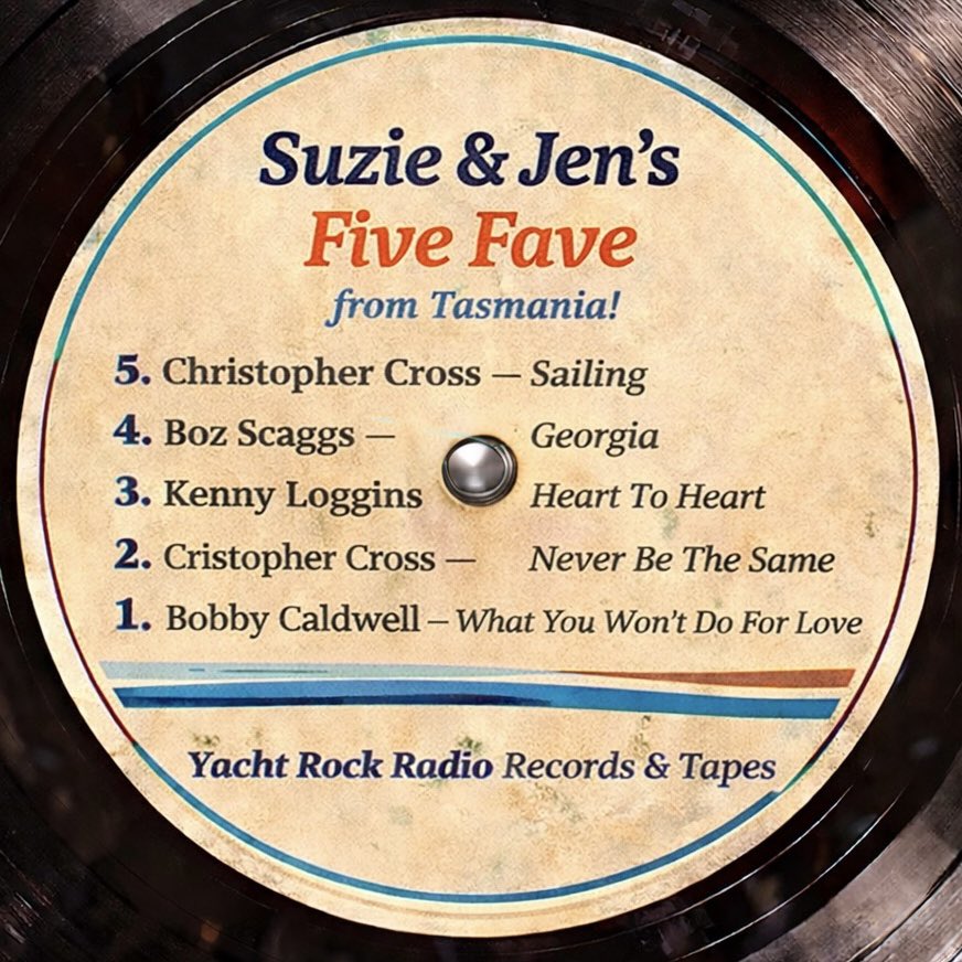 yachtrockradio's tweet photo. This week’s #YachtRockRadio #FiveFave winner is Susie & Jen from Tasmania, Australia! Reply with your 5 #YachtRock era songs to win and hear your songs on the air! https://t.co/Ubewi4ymYa
