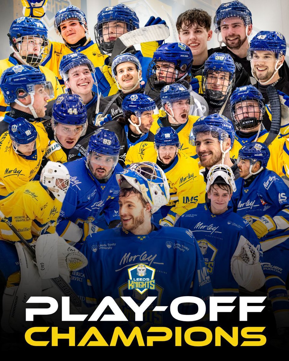 Leedsknights's tweet photo. National League Playoff Champions! 💙💛 https://t.co/k2O4pa1qFL