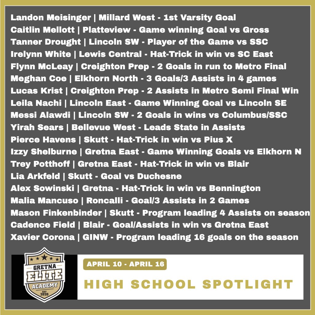 GretnaEliteAcad's tweet image. Better late than never 👀

It’s High School spotlight time ✅

Week 4 in the books 👏🏻

We love watching you all play &amp;amp; as with each season please message us with any highlights 👌🏻

#GEAInHighSchool #Represent #BeElite