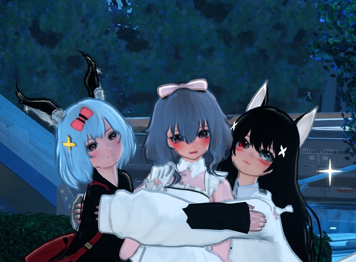 4Sh_Akma's tweet photo. 4ブロックで反応してくれる！
+チームメンバーと一緒に！
二人ともとても可愛い☺️

#PSO2NGS #PSO2NGS_SS︎ https://t.co/HF2qk4fRNW