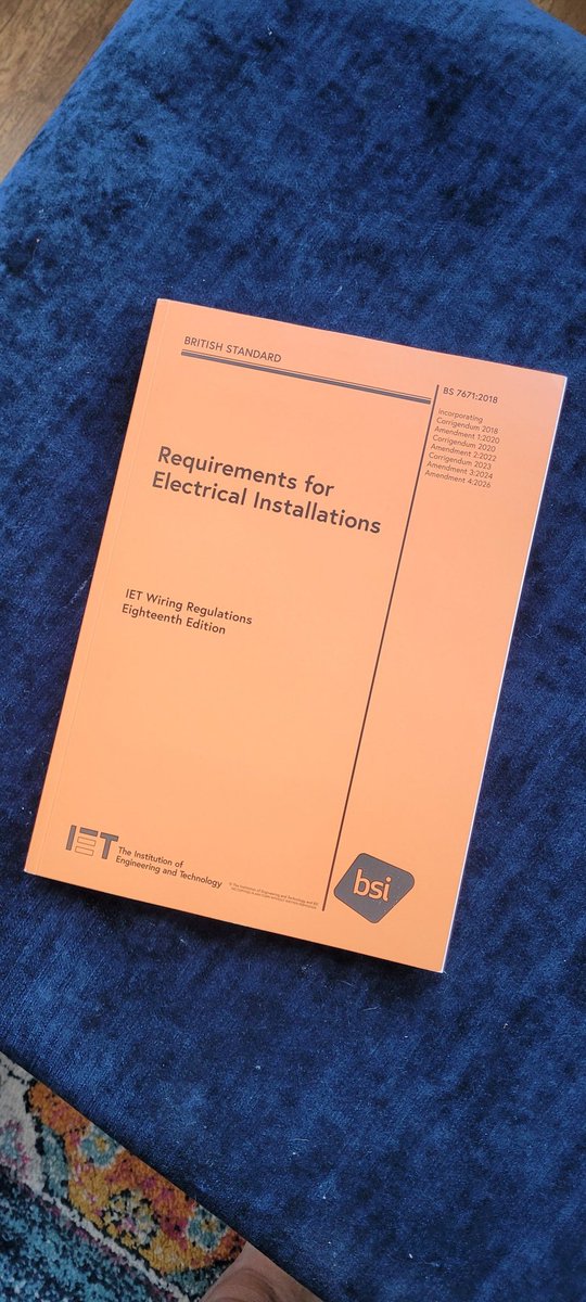 ClemensBuilding's tweet photo. Received the  new "Orange Book" BS7671:2018 amd4 : 2026  delivered directly from @officialIET on Friday as a pre-order . The onsite guide is on it's way ✨️. @officialNICEIC https://t.co/rY9ZhTa5wo