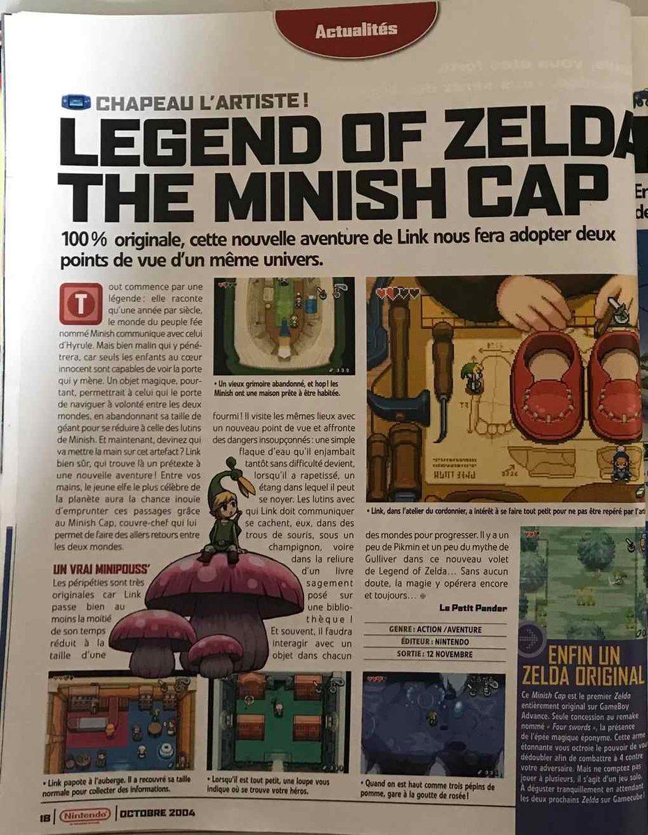 AllmightoFranky's tweet photo. TheLegendOfZelda à l'honneur,pour les 40 ans de la licence!Ce soir #TheMinishCap sur #GameBoyAdvance en preview dans #Nintendo le mag officiel 2 fois et le test dans #ConsolesPlus avec un joli 17/20 #retro #retrogaming #oldschool 1/2 https://t.co/qyxVmcrVNj