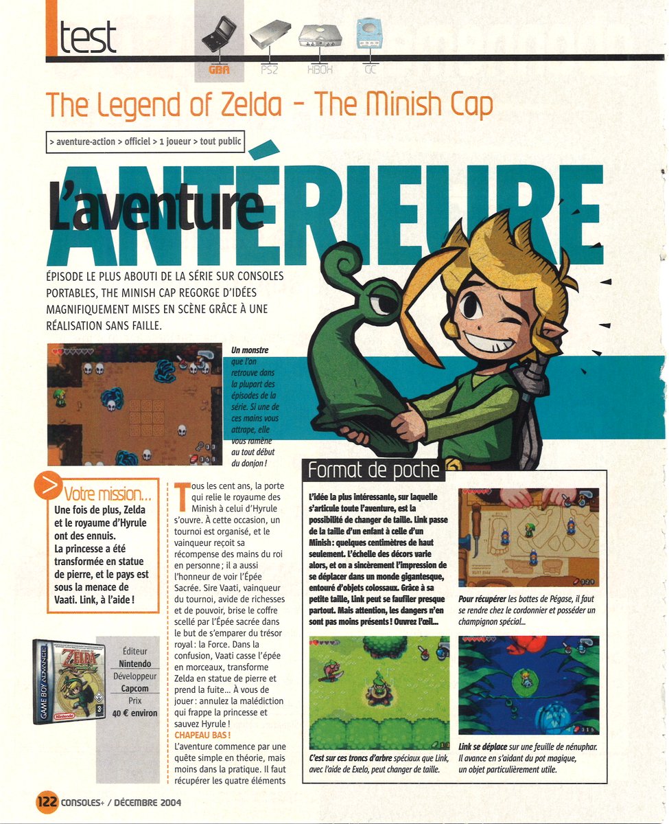 AllmightoFranky's tweet photo. TheLegendOfZelda à l'honneur,pour les 40 ans de la licence!Ce soir #TheMinishCap sur #GameBoyAdvance en preview dans #Nintendo le mag officiel 2 fois et le test dans #ConsolesPlus avec un joli 17/20 #retro #retrogaming #oldschool 1/2 https://t.co/qyxVmcrVNj