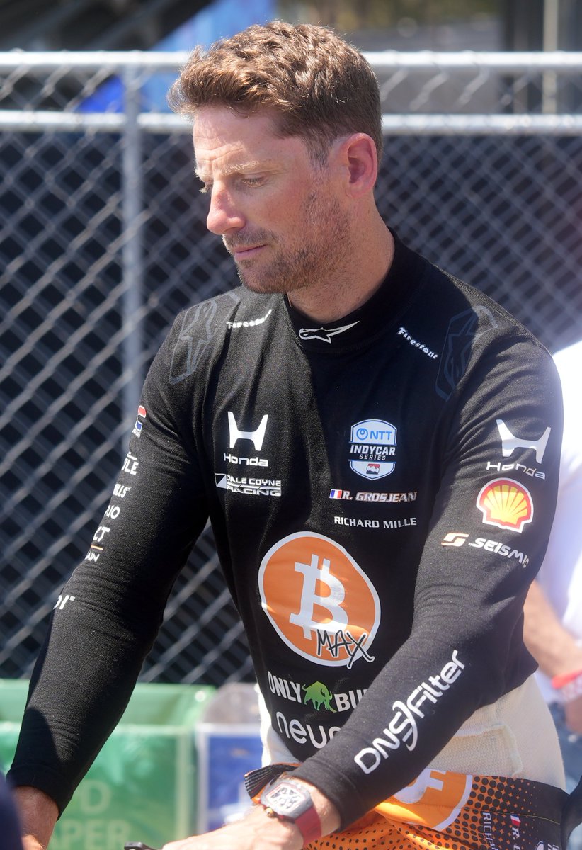 JohnRMelson's tweet photo. Romain Grosjean at Long Beach for the second practice for the grand prix and as he walked through the paddock on Saturday. A former F1 driver, Grosjean was involved in a fiery crash in the 2020 Bahrain Grand Prix. https://t.co/FHTakeTowJ
