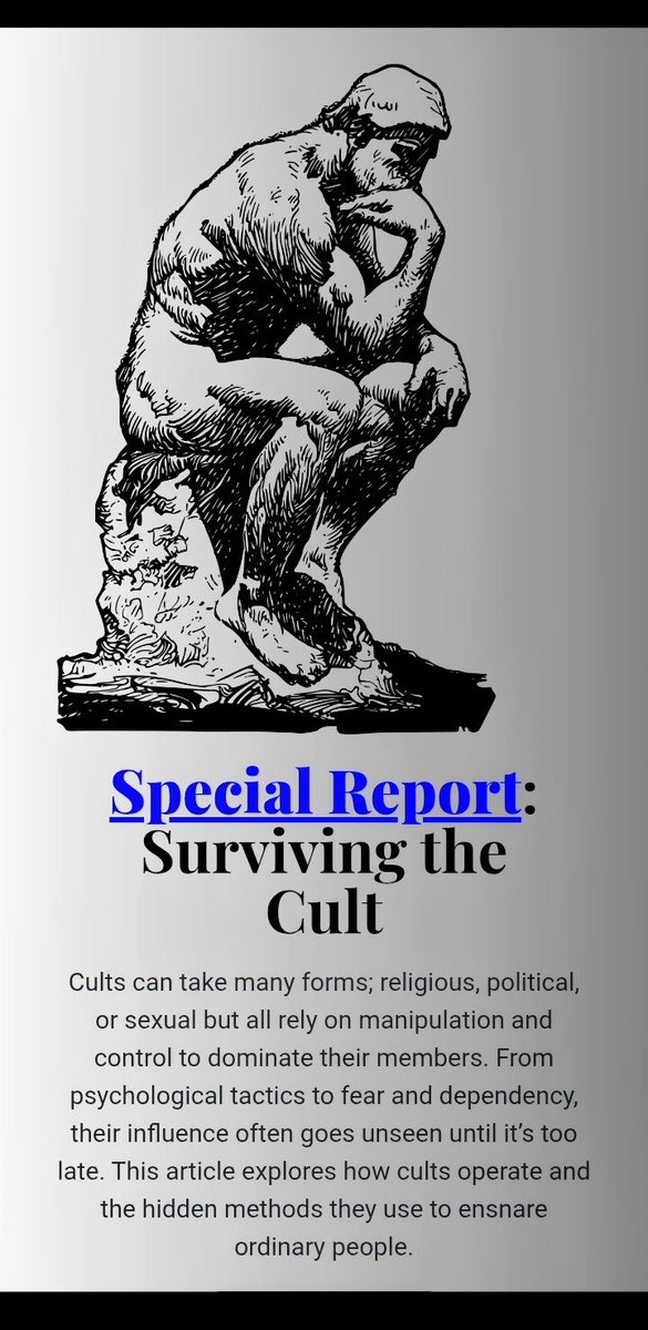 ThinkerThe26147's tweet image. They are your #political leaders, the people who patrol your neighborhoods, your neighbors, the people who surveillance you, your postal workers, the ppl who serve your food, and they are your favorite #ENTERTAINERS

They are #cults

Find out more at:

tinyurl.com/5de5jz5h
