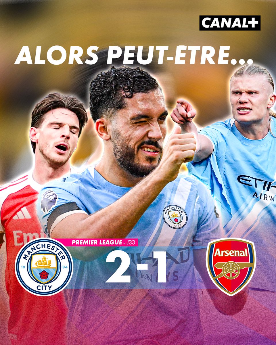 CanalplusFoot's tweet image. 🚨 MANCHESTER CITY REMPORTE LE CHOC FACE À ARSENAL ET RELANCE LA COURSE AU TITRE EN PREMIER LEAGUE 🤯

Les Cityzens comptent 3 points de retard sur les Gunners mais avec un match en moins... 🥵

#MCIARS | #PremierLeague