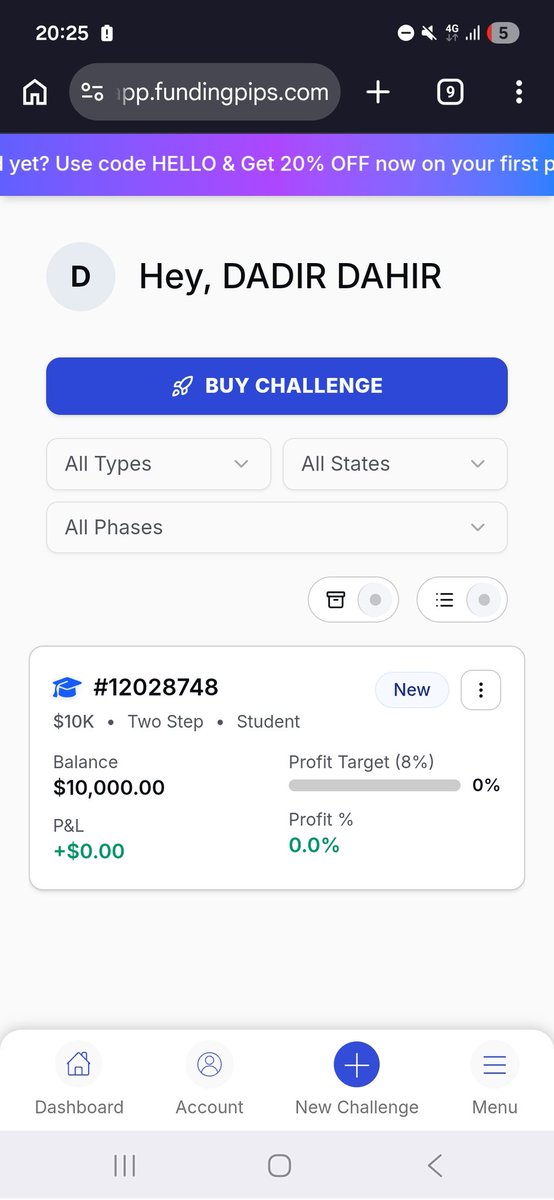 DaadirReally1's tweet photo. I bought 10k challenge fubding pips

I stikck my plane %risk managment https://t.co/0osKCPY9zd