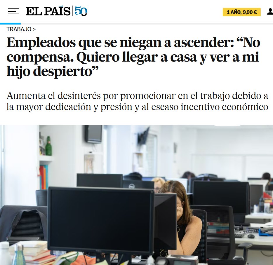 virginiog's tweet photo. InfoJobs, 6 de cada 10 trabajadores ya no quieren subir en la empresa: el 19% no quiere más responsabilidades y el 38% no le interesa ascender
La nueva prioridad es clara: calidad de vida > carrera
Los valores  profesionales se reconfiguran
https://t.co/b8qyvirONK https://t.co/3pEAAqG37G