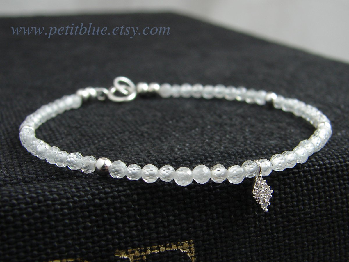 JewelryByMikako's tweet image. White Zircon Bracelet with Tiny Daiamond Shaped Cubic Zirconia Charm ~ Layering Bracelet ~ Dainty Bracelet ~ Holiday Gift tuppu.net/fa2d636d  #StackableBracelet