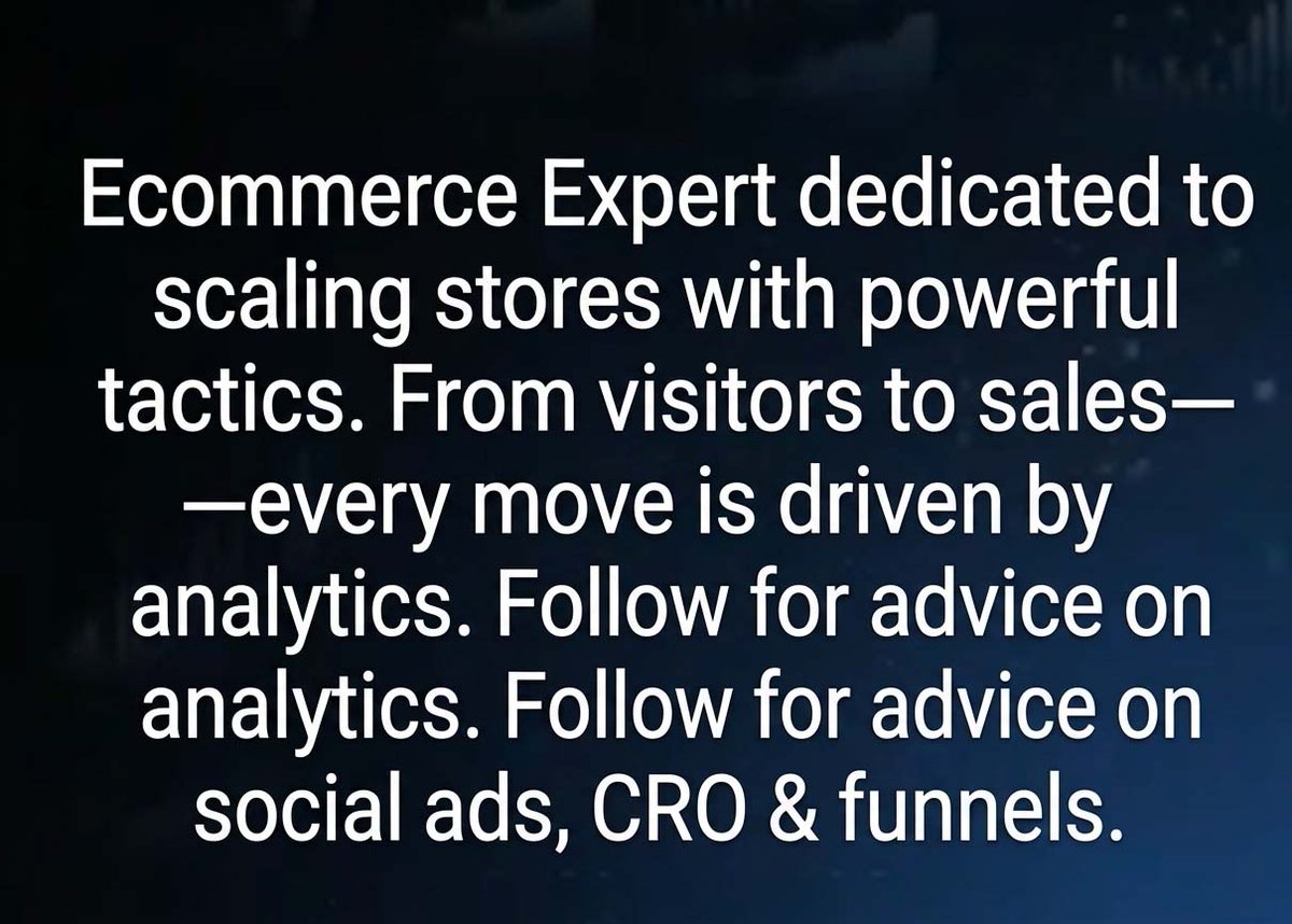 ttxmahir's tweet image. “Ecommerce Expert dedicated to scaling stores with powerful tactics. From visitors to sales—every move is driven by analytics. Follow for advice on analytics. Follow for advice on social ads, CRO &amp;amp; funnels.”
#ecommerce #digitalmarketing #marketingstrategy #onlinesales #business