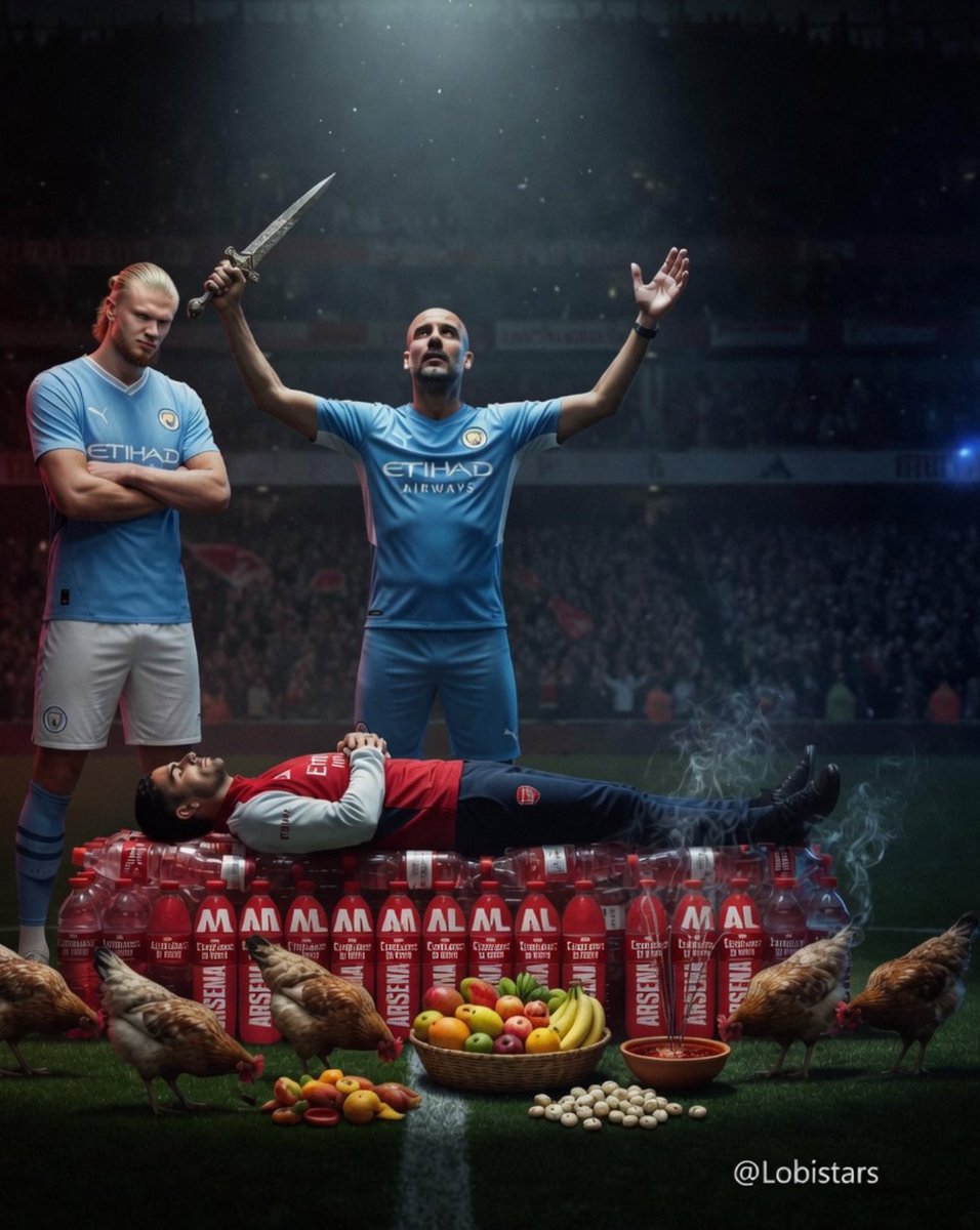 ElvisdKing2's tweet photo. Can we all now laugh at Arsenal? The step-son has been scarified 😂😂😂
#MCIARS https://t.co/8RGfQNvAQb