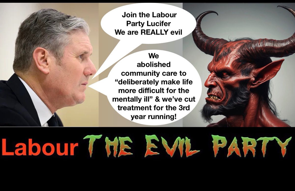 IceIV6's tweet image. Don’t vote Labour
They’re a bunch of cunts
They treat crime victims who develop severe mental illness worse than convicted criminals

#30kDeaths #MentalHealthMatters #StarmerOut #LabourOut