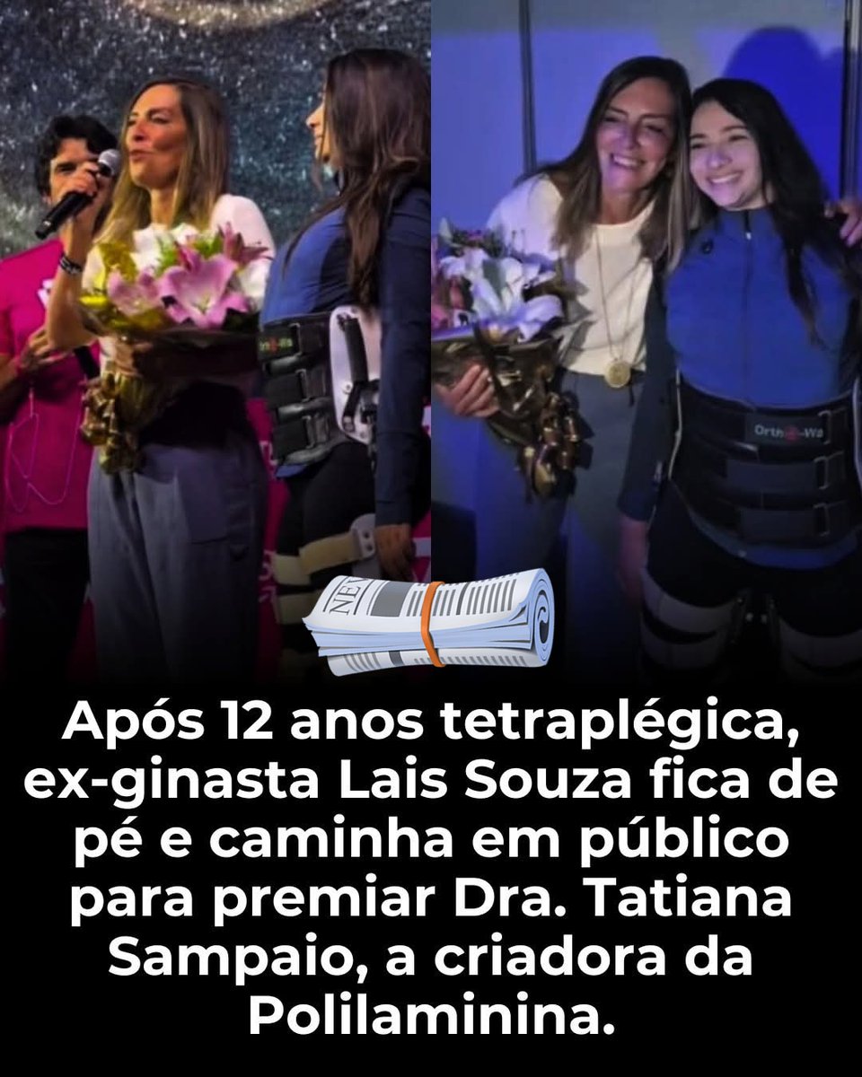Lais Souza abandonou a cadeira de rodas e caminhou em público pela primeira vez após 12 anos.