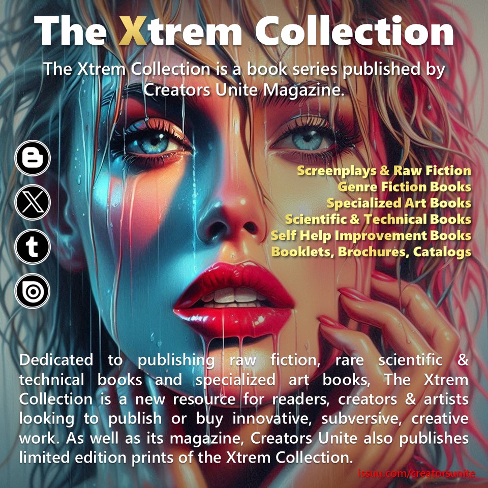 DC_Deever's tweet photo. The Xtrem Collection by #CreatorsUnite is a new resource 4 readers, creators &amp; artists looking to publish or buy innovative, subversive, creative work! Available on @issuu https://t.co/X0F2e0ugPZ
#Scientific &amp; #Technical Books Specialized #Art #Books Raw #Fiction Dark #Poetry https://t.co/10esphxhAs