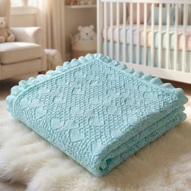 knittingtopia's tweet image. Cuddle your little one with our Mint Green Hand-Knitted Baby Shawl, adorned with a lovely heart motif. Ideal for christenings or baby showers, this delicate, lacy blanket is a cherished keepsake.
knittingtopia.etsy.com/listing/879312…
#etsy #handcrafted #craftbizparty #MHHSBD #babygifts