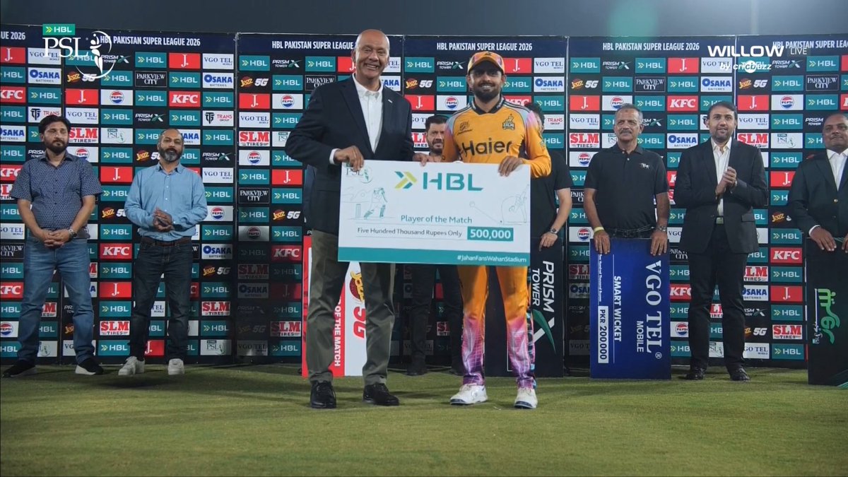 - Scored his 3rd PSL hundred.
- Scored his fastest PSL hundred.
- Player of the Match Award.
- Moment of the Match Award.

DREAM NIGHT FOR BABAR AZAM…!!! 🔥💛