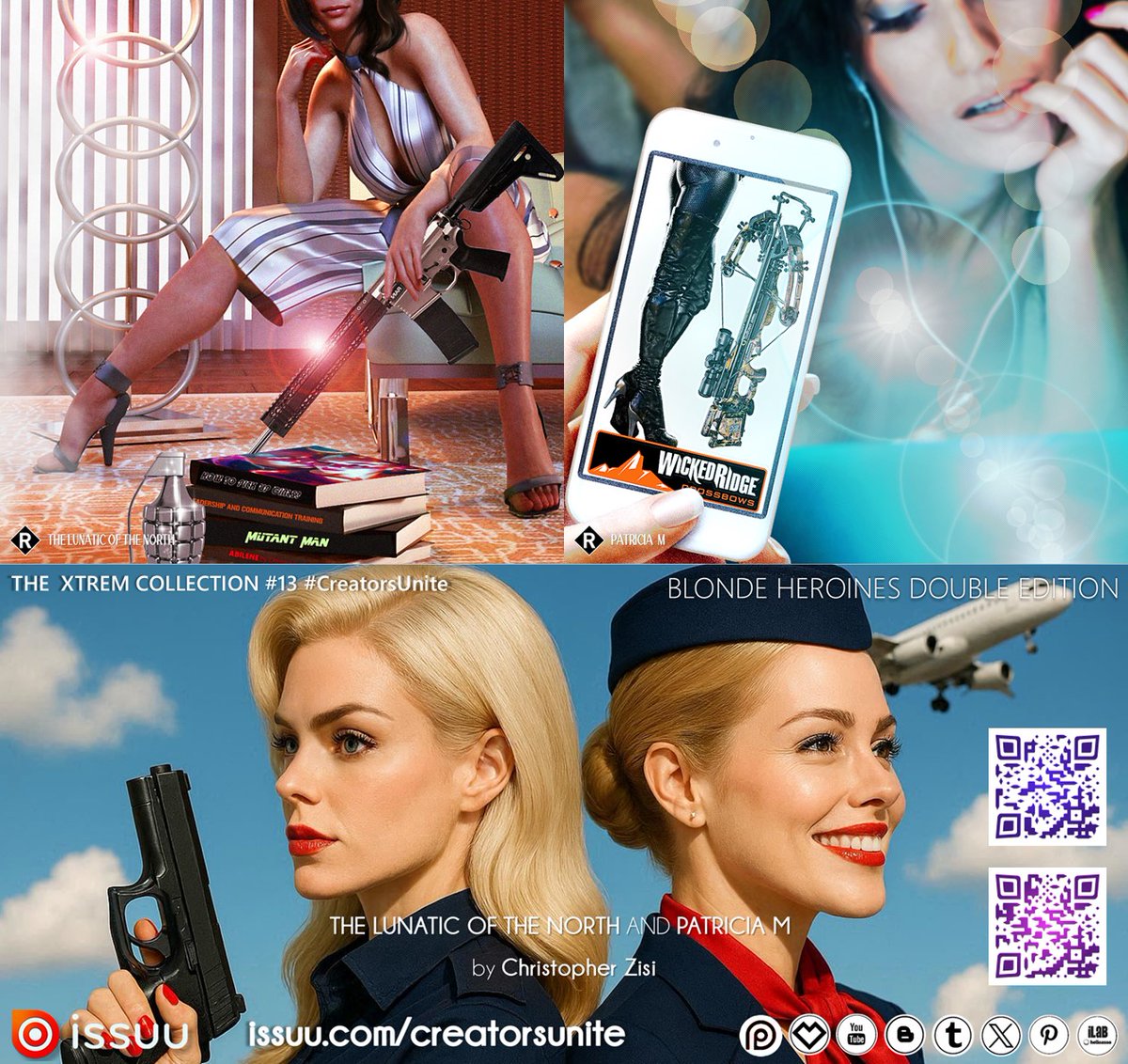 DC_Deever's tweet photo. Beauty is a weapon. They’re fully loaded.
Experience BLONDE HEROINES DOUBLE EDITION by Chris Zisi @cjzisi #CreatorsUnite
Hard Cover Book https://t.co/fsGJGQ2nVV
Soft Cover Book https://t.co/ELQIHOBH4k
 @IlabPress @gunssler @ShockingMag https://t.co/nJ0vN7ezeo