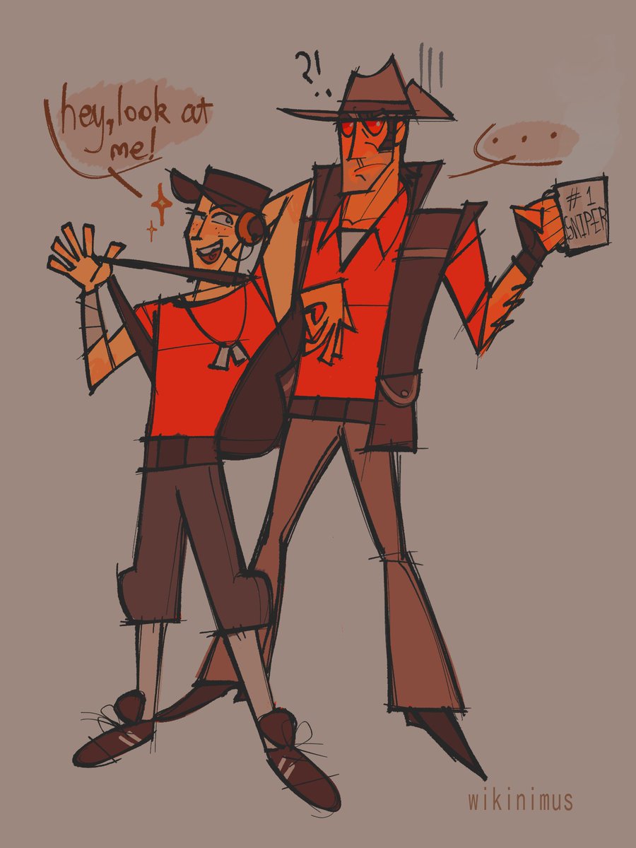 WIKINIMUS's tweet photo. I don't think sniper's impressed 
#tf2 #teamfortress2 https://t.co/5Zd69wVXMp