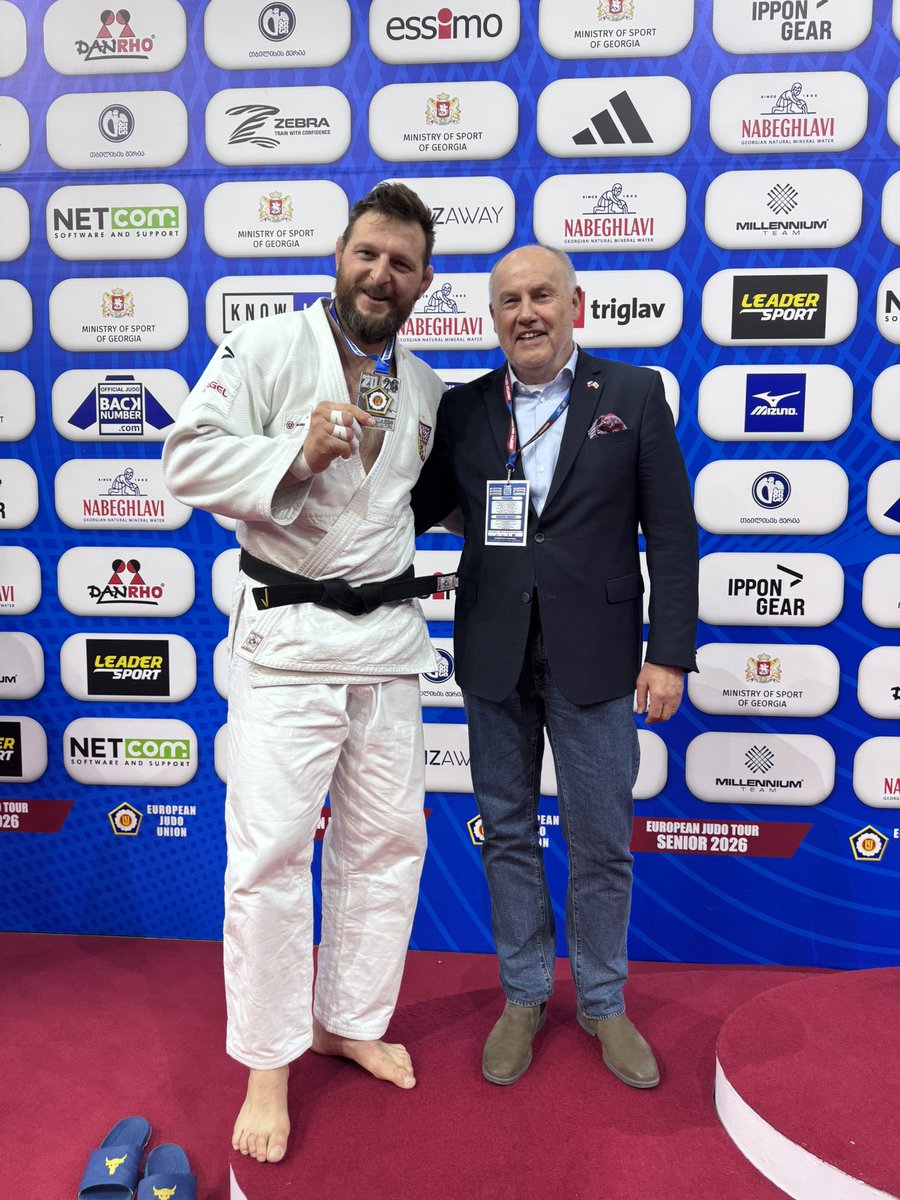 PKubernat's tweet photo. My sincere congratulations  to 🇨🇿 our Silver Lukáš Krpálek at European Judo Championship seniors in Tbilisi 2026 and Gilocavt to golden 🇬🇪  Guram Tushishvili ! https://t.co/RZLhYZLLlv
