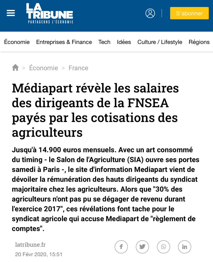 Est ce que les agriculteurs vont enfin comprendre qui est Arnault Rousseau président de la FNSEA ??

x.com/i/status/20458…