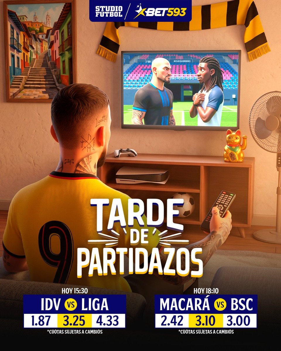StudioFutbol's tweet image. 👀🇪🇨🔥 ¡TARDE DE PARTIDAZOS EN ECUADOR!

IDV 🆚 Liga de Quito.

Macará 🆚 Barcelona.

Presentado por @bet593 #BET593 #GanoConBET593 #BET593EsDeEcuatorianos
