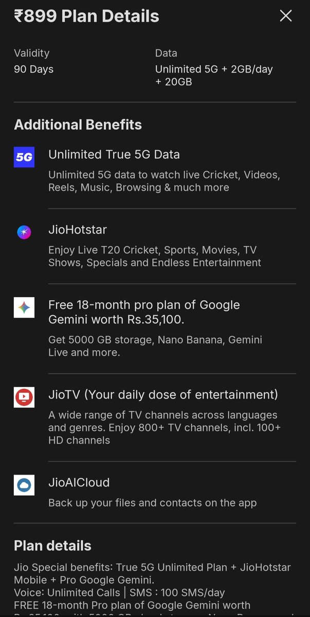 SonalSingla5's tweet photo. I did recharge of Rs. 899 on Jio number and it says, free hotstar subscription. but when I opened the Jio hotstar app, it asks me to upgrade. Why?

Please look into this @JioCare @reliancejio @RelianceDigital @reliancegroup https://t.co/u7mXNz8SFK