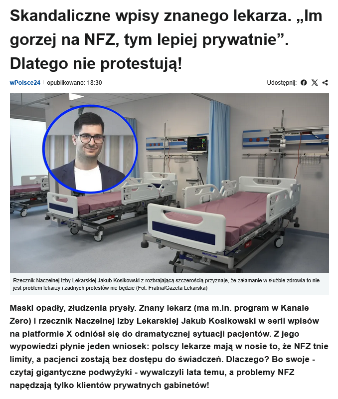 Pacjent wyleczony = klient stracony. To naczelne motto prywatnej służby zdrowia i firm farmaceutycznych. Niebawem doprowadzą do tego, że nawet witamina C będzie na receptę, bo kropelki do oczu już są!😡