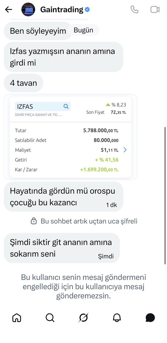 TELE_BORSA's tweet image. @gaintrad Aslan parçası küfürle üste çıkamazsın #Blume yatırımcısı her gün kulağını çınlatıyor