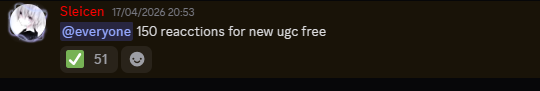 Link : discord.gg/9Tnb9xNEys 99 left for new ugc free