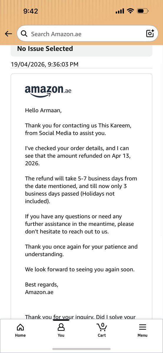 Armaann966's tweet image. @AmazonHelp @amazon Now these guys playing with me my refund initiated on 13th april, monday and according to uae there is no holiday in this week but as per this drunk guy its been only 3 days..#fraud #scam
