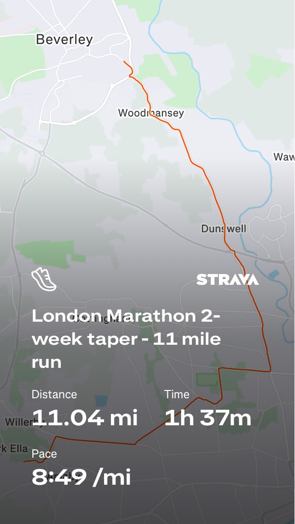CraigDallee's tweet photo. Final long run with @Stivo12 to start the 1 week countdown till @LondonMarathon for @Cardiomyopathy ❤️ Still time to donate https://t.co/SKBKPRq2rq £1155 raised so far, thank you for your support! https://t.co/25jgI0Ro2a
