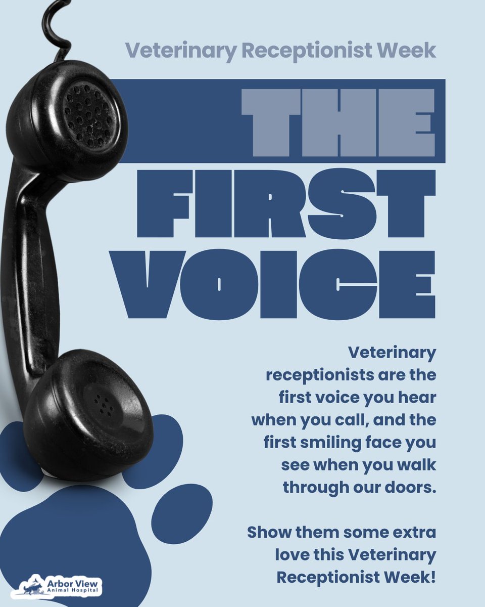 ArborViewAH's tweet photo. This week we celebrate the incredible team members who answer every call with patience, compassion, and care. 💛

If a member of our front desk team has ever helped you, drop them a thank you below. We can’t do what we do without them. 🐾 #VeterinaryReceptionistWeek https://t.co/CGvHm2cwQs