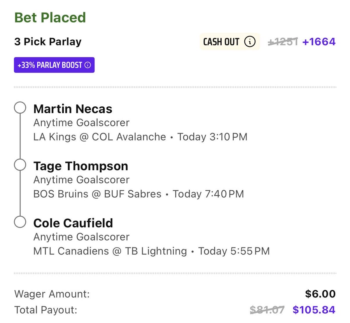 DustinWhiles's tweet image. @DKSportsbook @NHL Boost
#Parlay