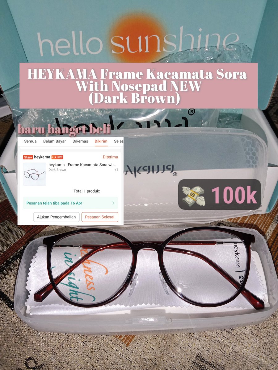 blueberyyice's tweet photo. wts kacamata heykama sora with nosepad, warna dark brown. baru banget tadi sampe, dijual karna warna nya ga cocok. 100k aja bisa 🍊 free admin
#zonauang #zonajajan #wts #wtb https://t.co/7VbbZmzMRV