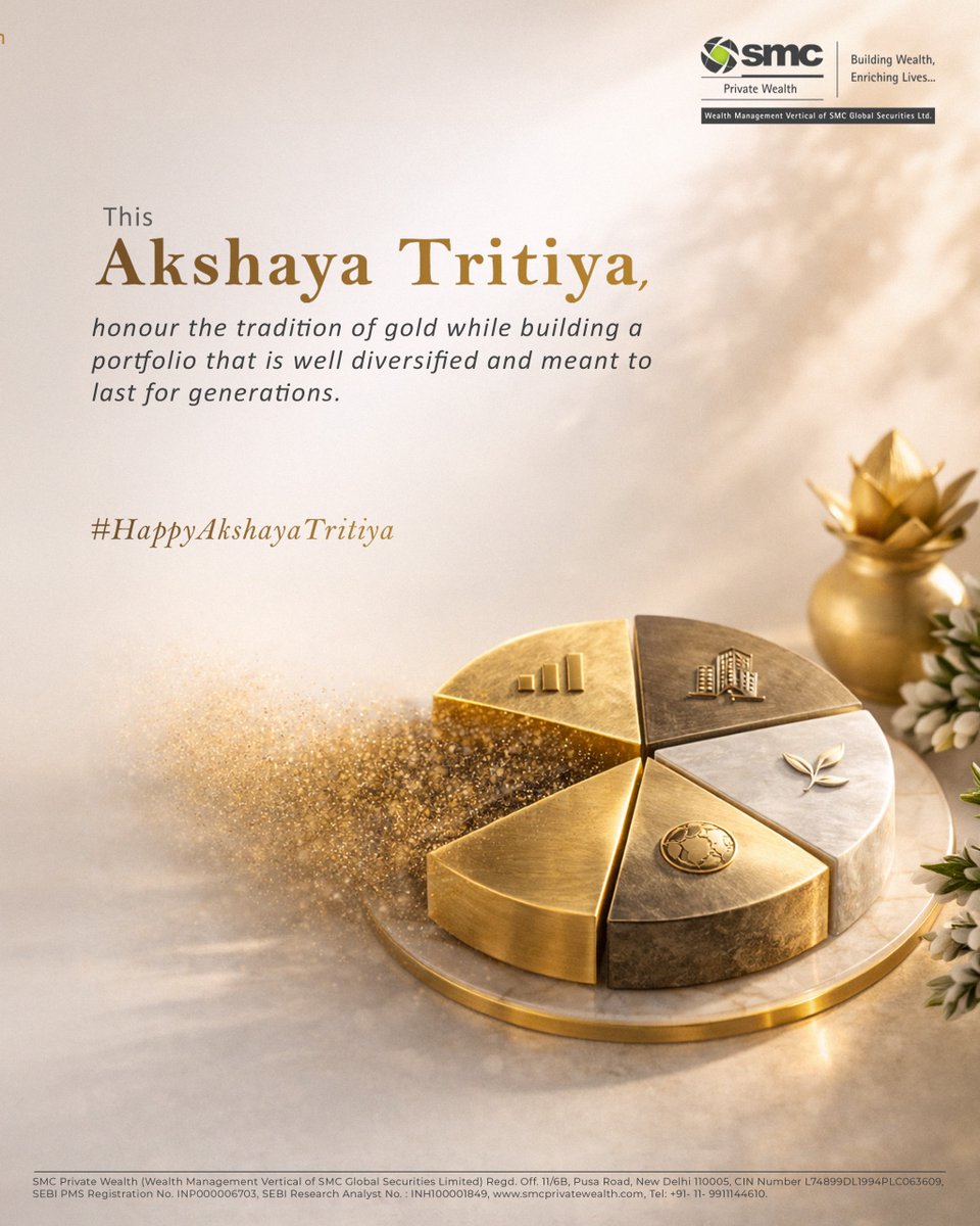 SMCPvtWealth's tweet image. SMC Private Wealth wishes you a prosperous and abundant Akshaya Tritiya.

#AkshayTritiya2026 #smcprivatewealth #wealthmanagement
