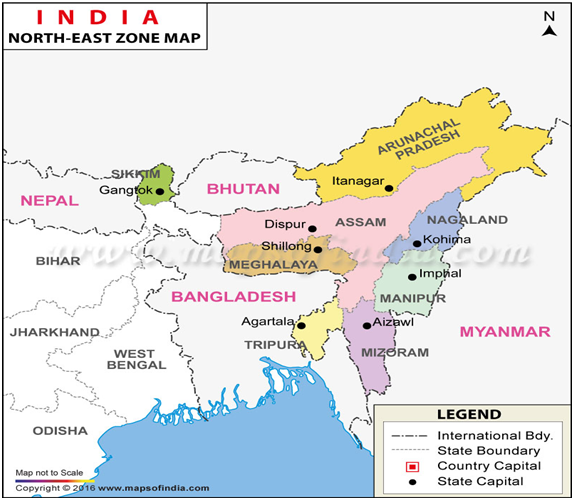 Indian States Bordering Bhutan 

Mnemonic: SAAB 
➤ S: Sikkim 
➤ A: Arunachal Pradesh 
➤ A: Assam 
➤ B: Bengal (West Bengal)