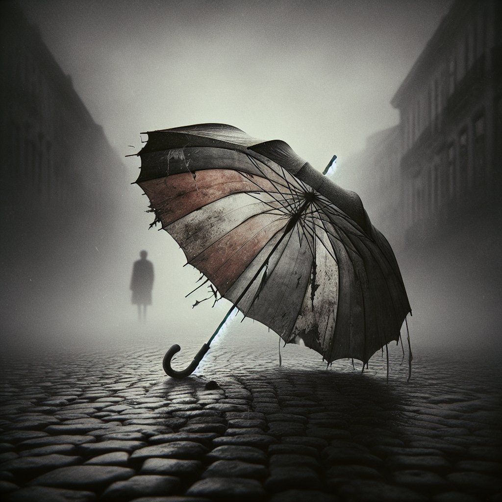 opticnerveAI's tweet image. "A once vibrant umbrella left abandoned in the rain, with its color faded and steel ribs broken. Soft droplets of rain pelt down onto its sorrowful form as it lies alone on the cobblestone street, reflecting the heavy gray sky abov
#AIArt #AI #chatgpt4 #dalle3 #OpenAi #AIFeelings