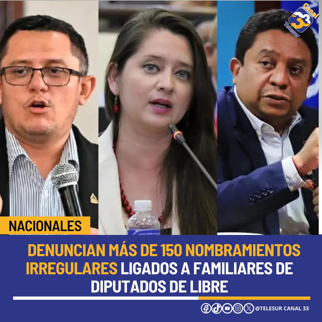 En Cortés se detectaron 152 nombramientos irregulares, incluyendo al menos 20 familiares de diputados de Libre, según el director departamental de Educación, Rafael Rodríguez.

Se reporta la cancelación de 39 contratos y se pide investigación al Ministerio Público, TSC y PGR.