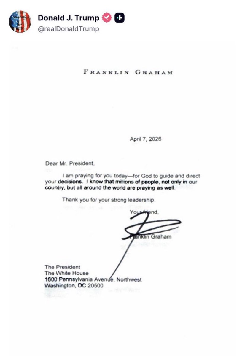 Americanforce0's tweet photo. Strong leadership earns the respect of the faithful. 🇺🇸 A powerful message of support from Franklin Graham to President Trump. In times of challenge, prayer and resolve are our greatest assets. We stand united for the mission ahead. 🫡🪖

​#USArmyPower #Leadership #GodBlessAmerica #DutyFirst"