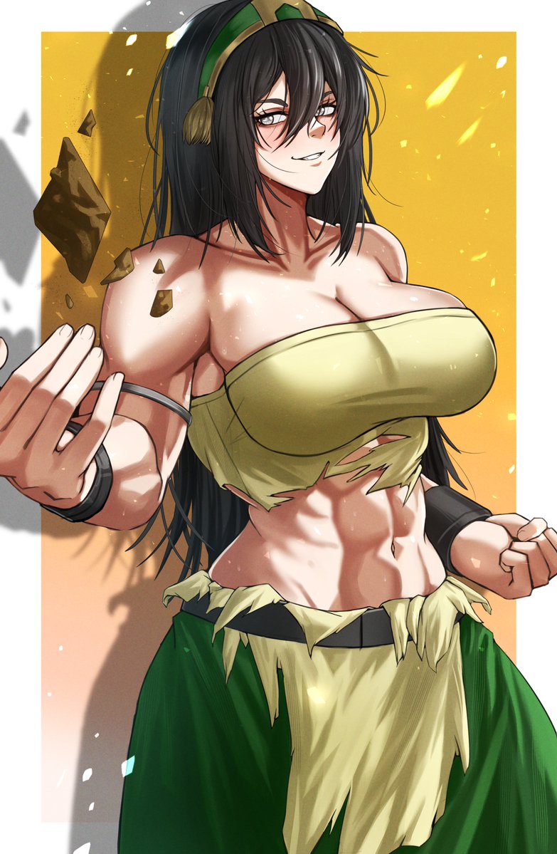 Toph Beifong
看到一些截圖有Toph頭髮放下來的圖，她這造型也不錯呢