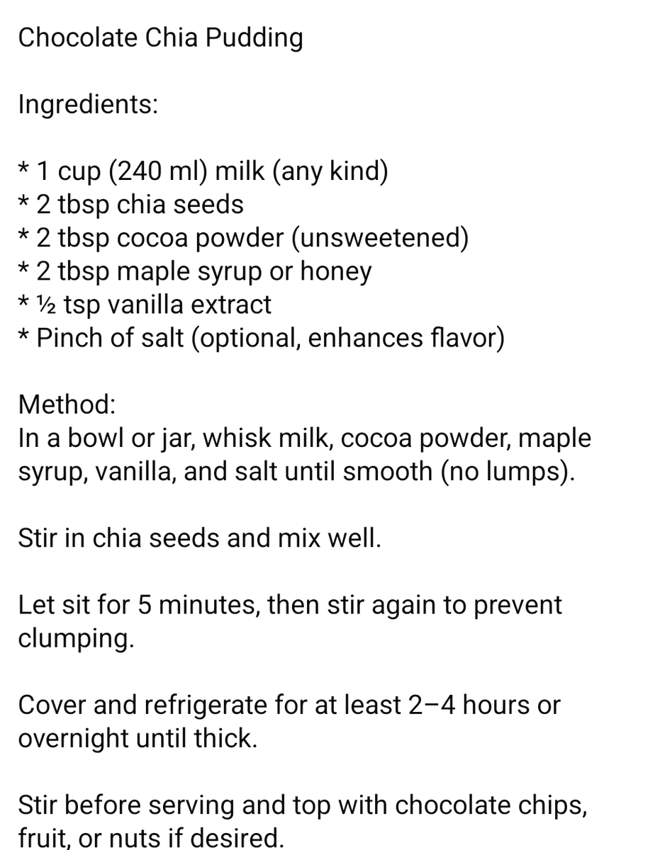 GratefulStella's tweet image. 🍫♥️🍫♥️ #chocolatechiapudding #chocolate #chia #pudding #milk #chiaseeds #cocoapowder #maplesyrup #honey #vanillia #pinchofsalt #breakfast #lunch #snack #dessert #yum #delicious #recipeoftheday #like #share #follow 🍫♥️🍫♥️