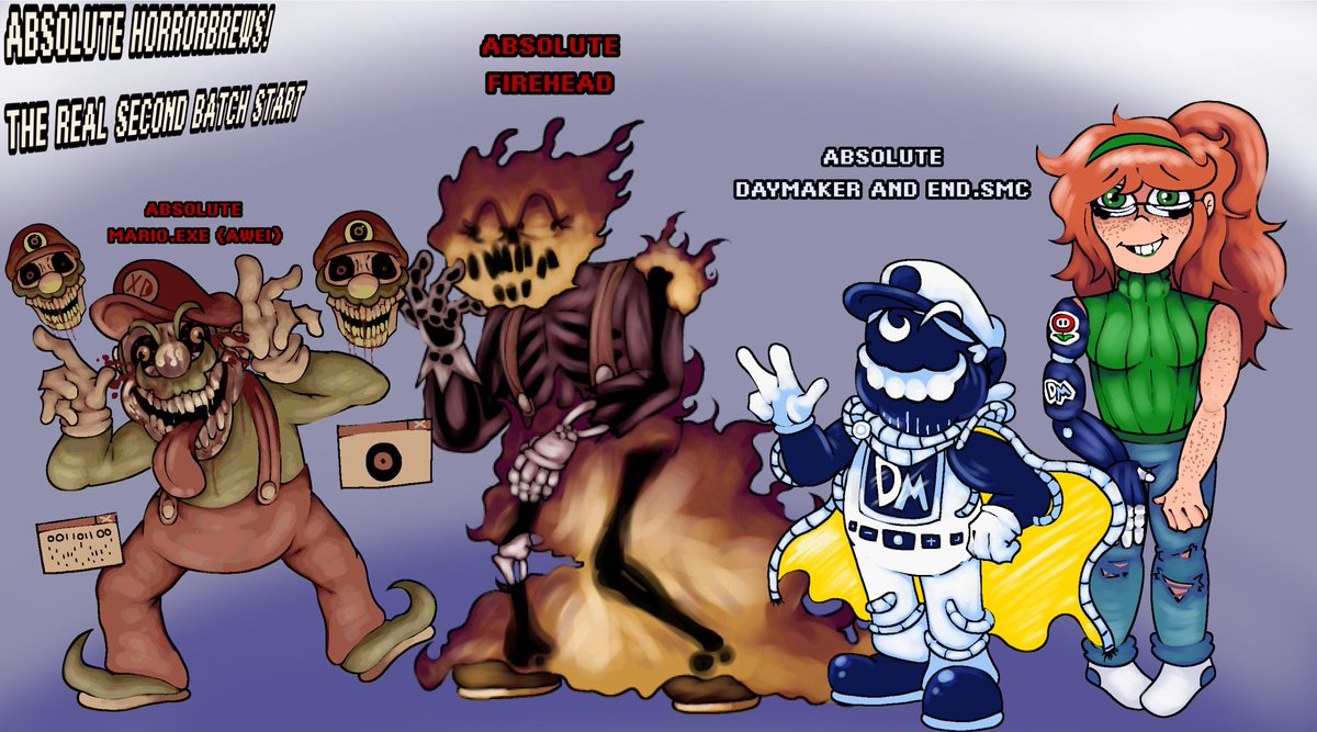 ABSOLUTE HORRORBREWS
Proper second wave batch thing blah blah blah WHATEVER!
Here we have Mario exe Awei, Firehead and Daymaker and End.smc 
#Horrorbrews