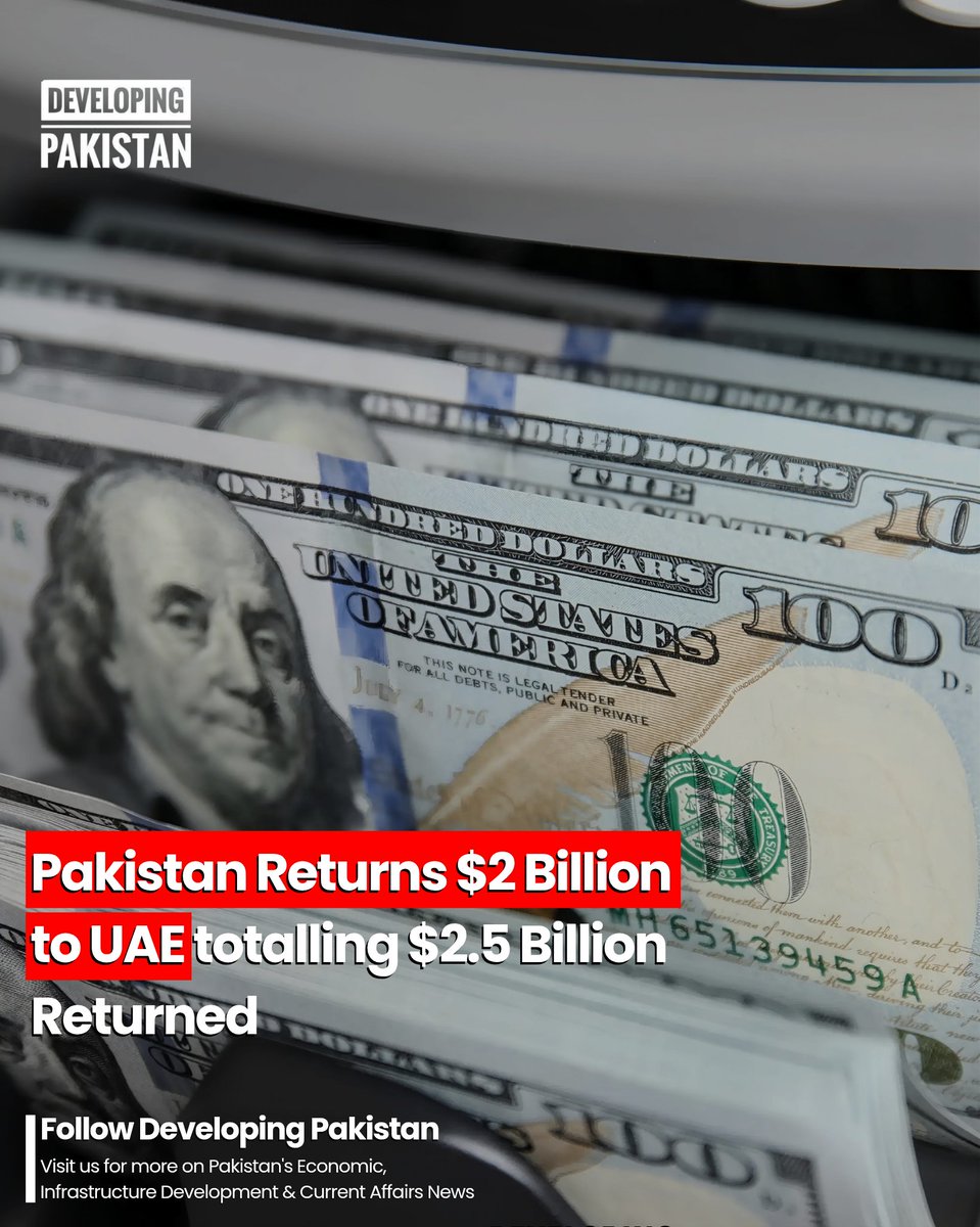 developingpak's tweet image. #Pakistan has officially repaid a $2 billion debt to the #UAE, marking the end of a seven-year credit cycle that helped the nation navigate major economic hurdles in 2018 and 2023.

The Key Details:

The Swap: While the UAE #debt is cleared, the repayment was facilitated by