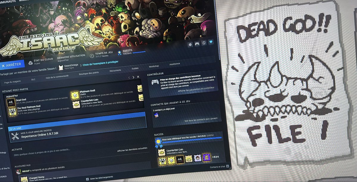 MimiixP's tweet photo. J’ai enfin réussi à platiner #thebindingofisaac #TBOI 😭💗 https://t.co/YWZgAsFnr9