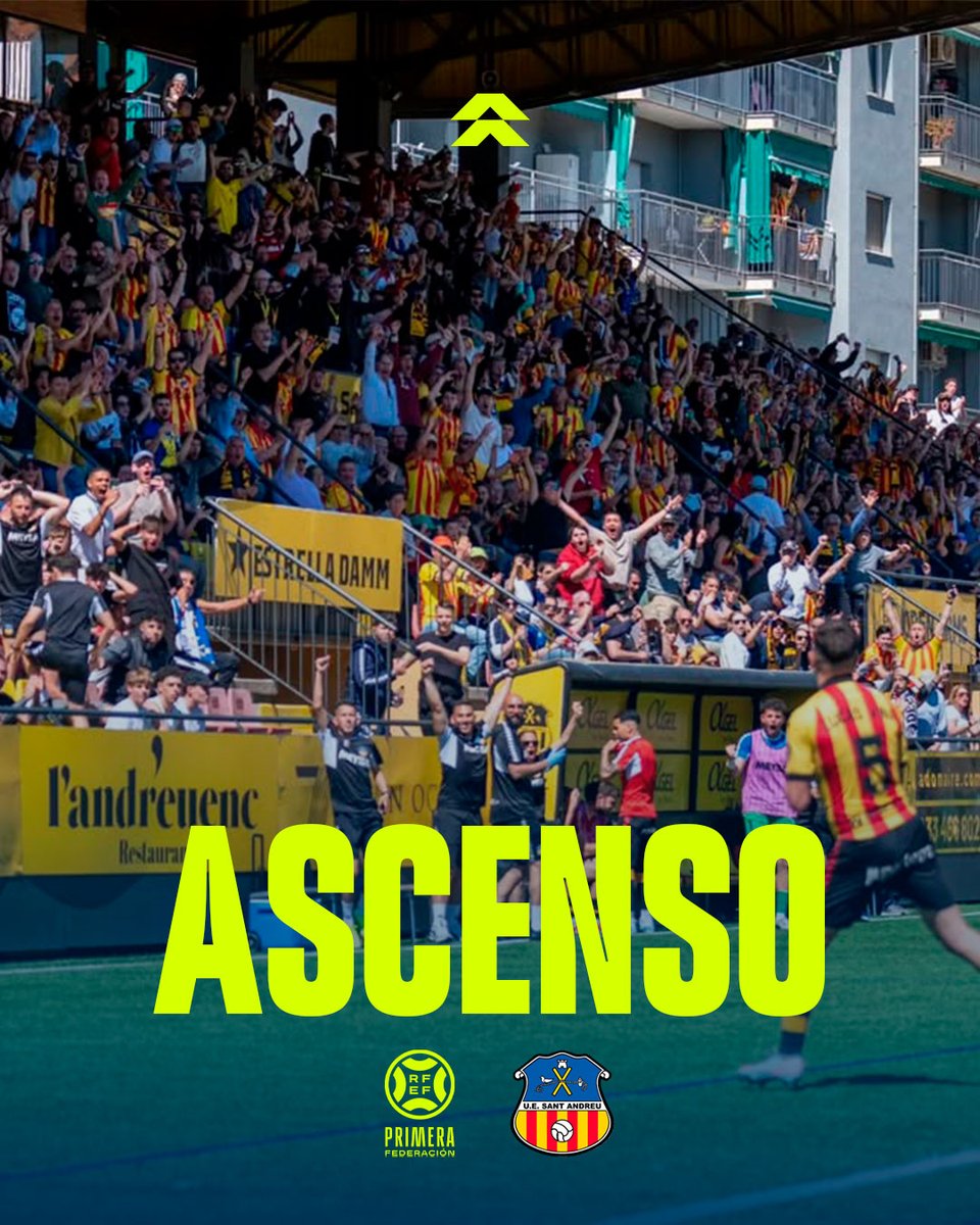 LevelFutbol_es's tweet image. 🔥🥳 ¡ENHORABUENA, Sant Andreu! 

Ascenso a Primera Federación tras una remontada histórica en el grupo 3 de la Segunda Federación. ¡INCREÍBLE!

#Level #PrimeraFederación #SegundaFederación #UESA #UESantAndreu