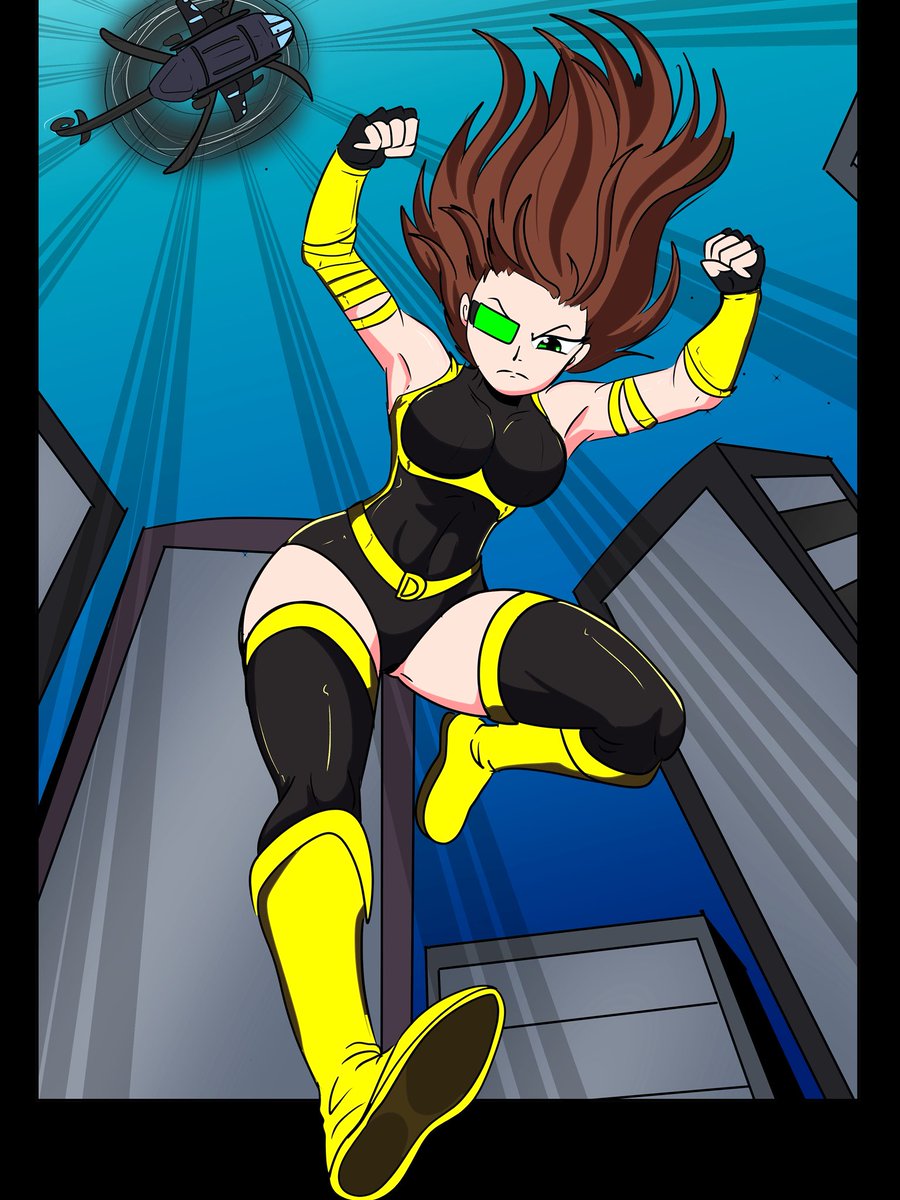 ImpelHero's tweet photo. Fun art dumps
Dyna Woman jumping from a Helicopter 
Fighting Mantis the Masked Hero
Angel the Vibrant Villain https://t.co/up9RJTxmtg