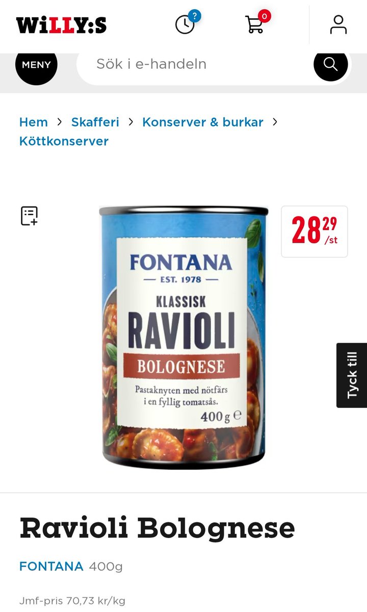 PrepperQ's tweet photo. Har sett att ravioli finns i 400 grams-burkar nu. 
#krisberedskap #prepperSE https://t.co/rzMlC9opH5