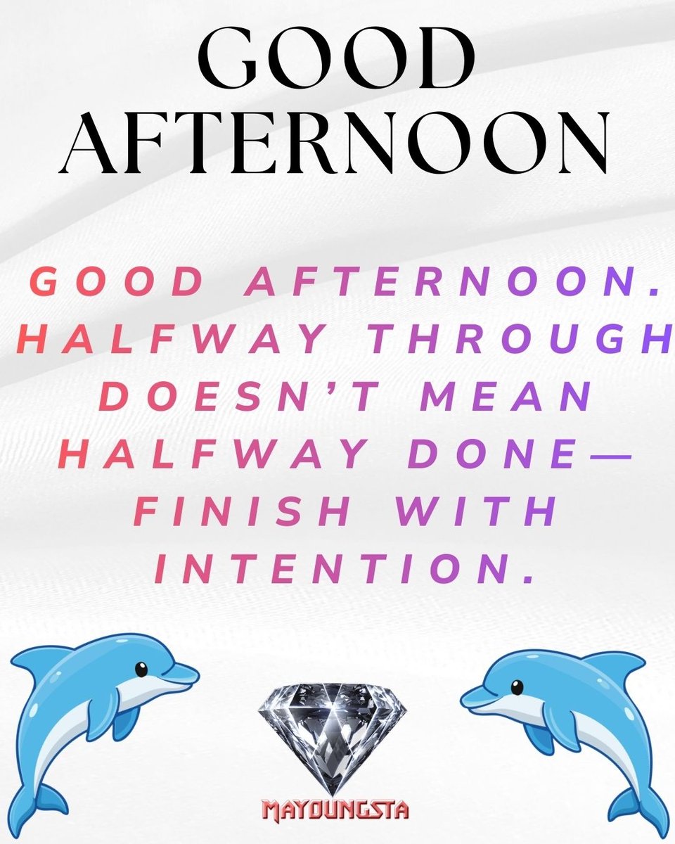 mayoungsta94's tweet image. Good afternoon. Halfway through doesn’t mean halfway done—finish with intention.

#FinishStrong #AprilEnergy #MiddayPush #FocusedFinish #PurposeMoves