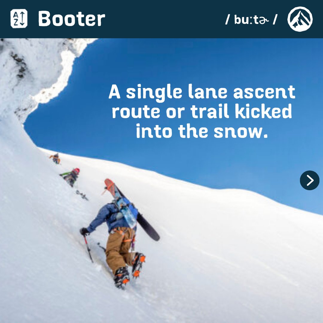 FreeRideRep's tweet image. Booter.
Steep. Narrow. Brutal.
Often the only way to the best lines.

Earn your turns.
Learn the lingo:
freeride-republic.com/the-lexicon/#b…

#Freeride #Bootpack #EarnYourTurns